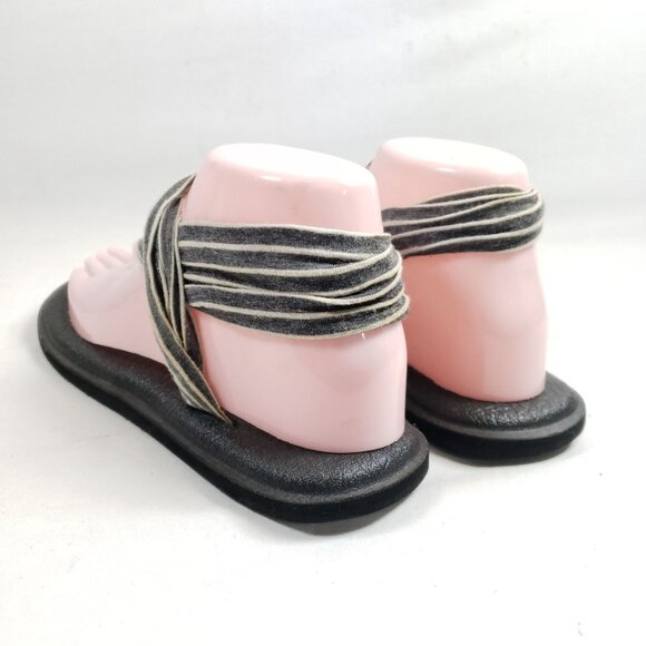 Sanuk Women's Size 7 Yoga Sling Sandals Gray Stripes - Picture 4 of 8
